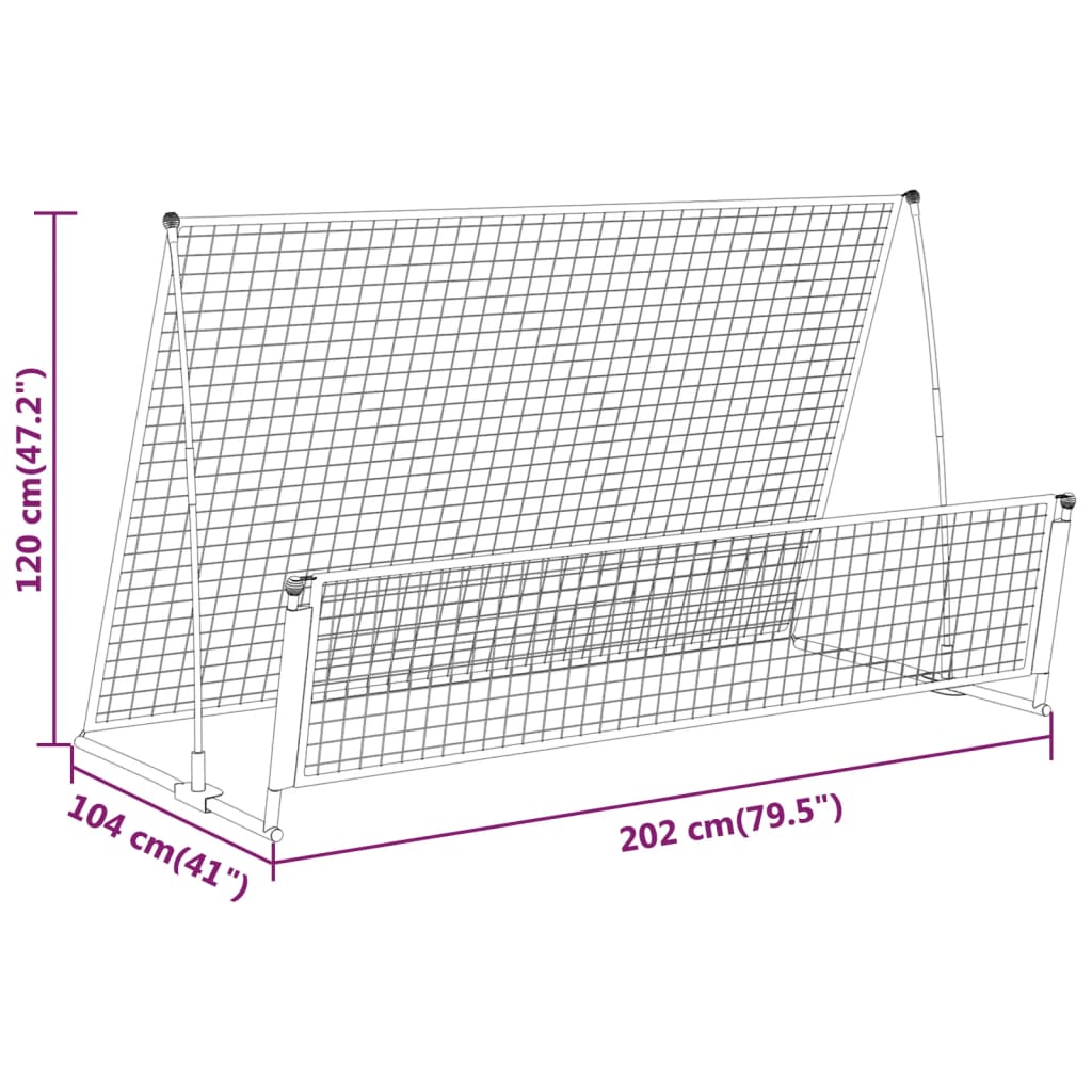 2 In 1 Jalkapallon Palauttaja Maali 202X104X120 Cm Teräs